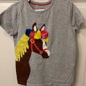 Mini Boden Horse Applique Shirt, 7-8Y